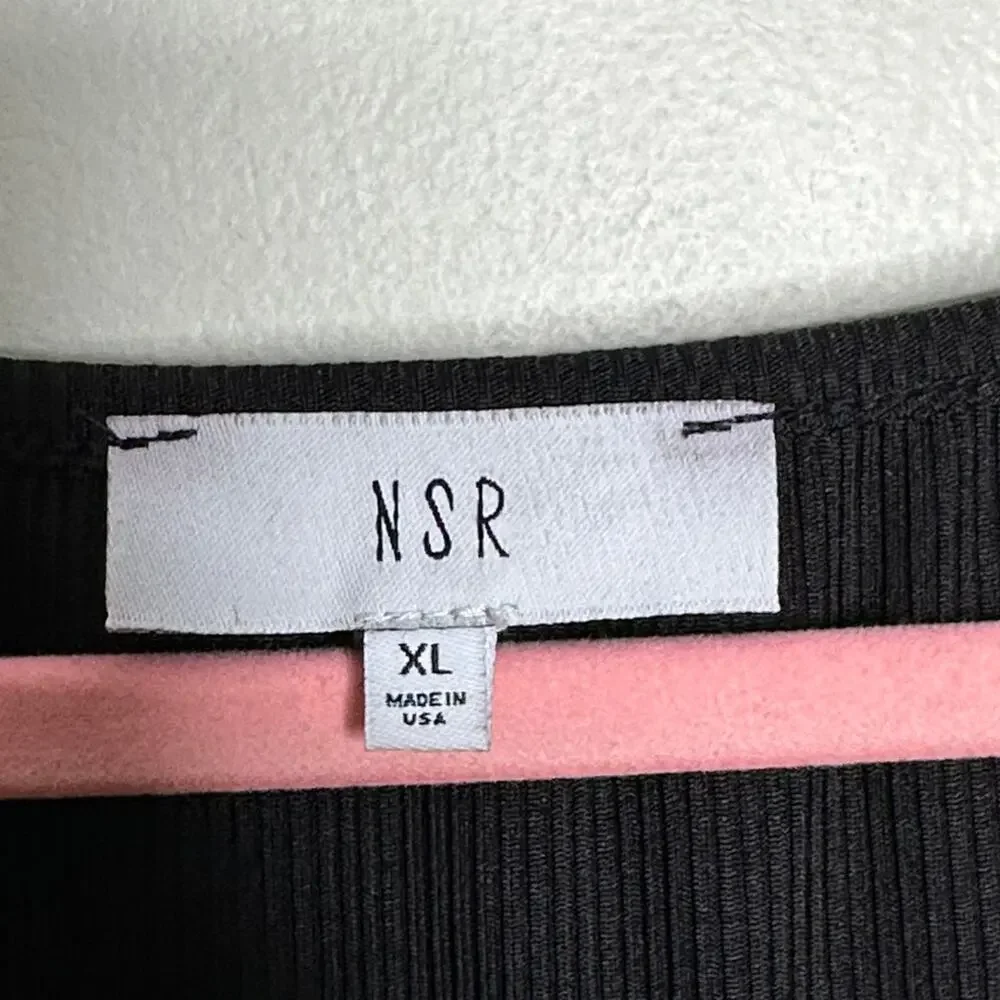 NSR Chloe Ruched Maxi Dress Black {3H52}